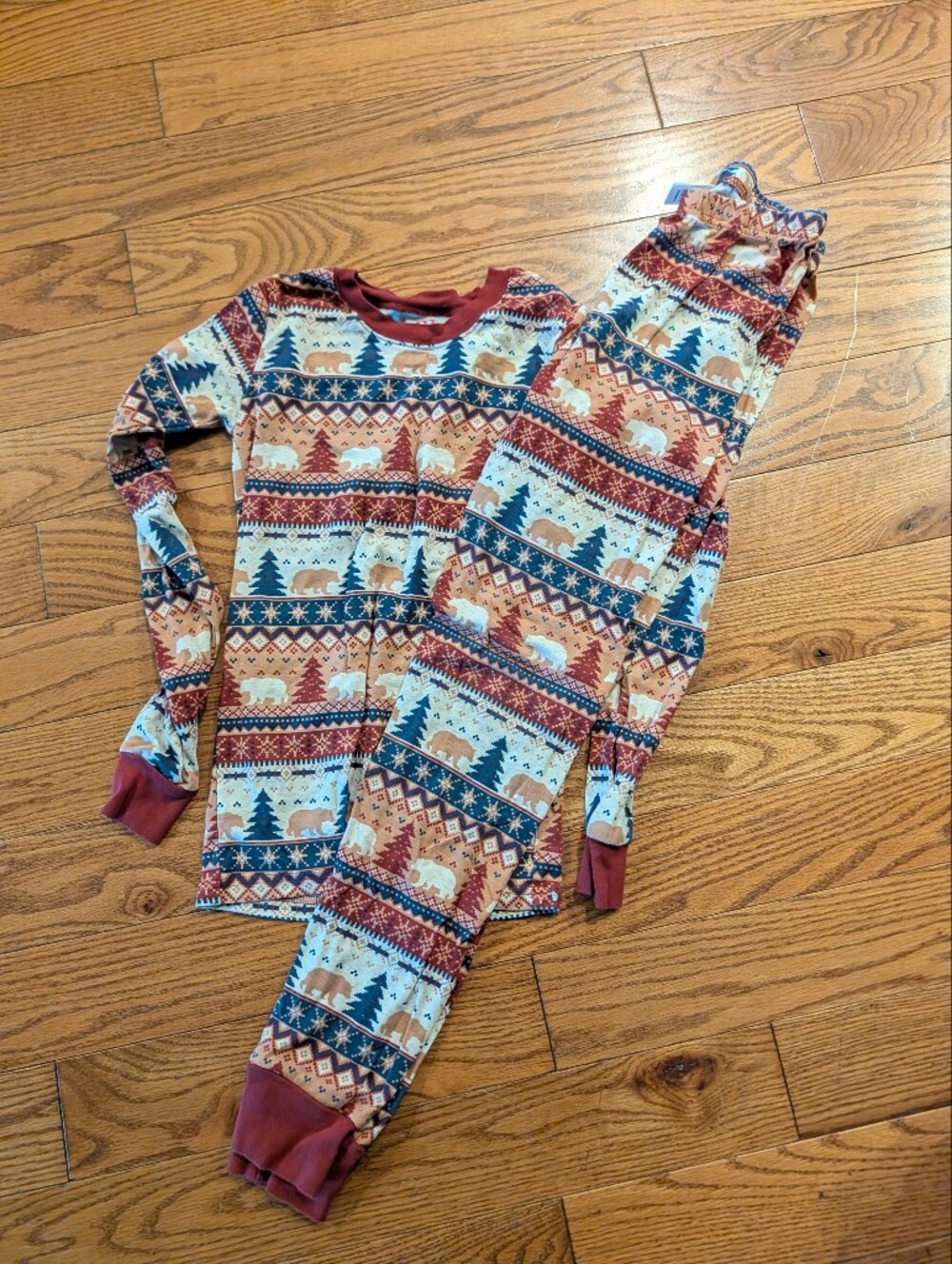 The Children's Place Red & Blue Bear Holiday Pajama Set